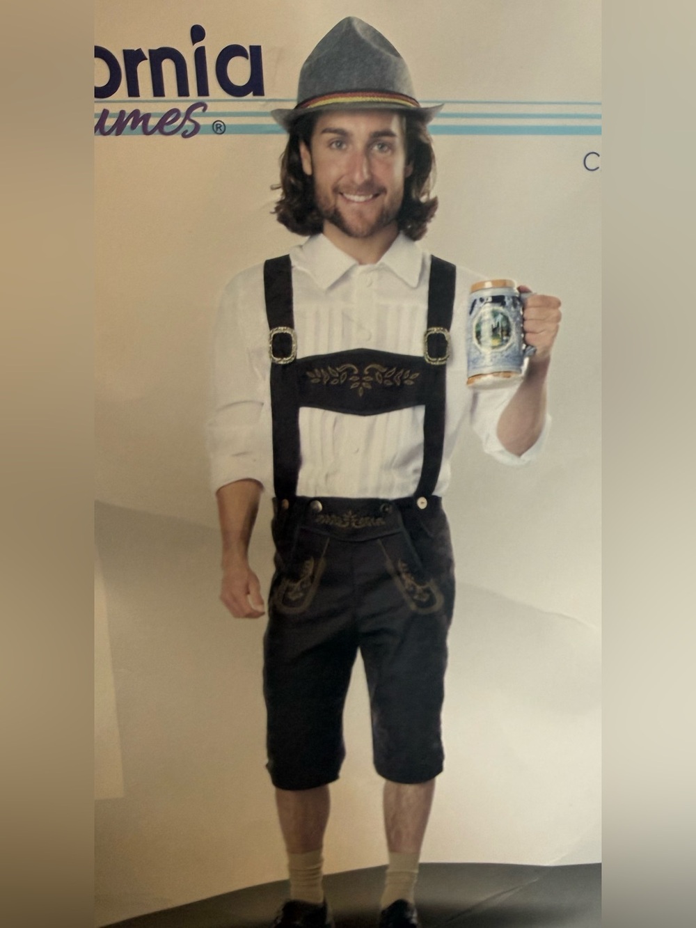 New California Costumes deluxe Lederhosen and hat Octoberfest Costume -